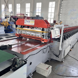 Machine de formage à froid de panneaux de toiture en acier de haute précision à grande vitesse avec empilage, dotée de roulements et d'engrenages - Product Image 4