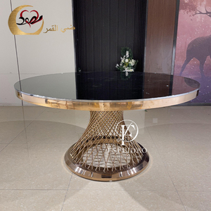 Modern Stainless Steel Round <b>Dining</b> <b>Table</b> Set for Wedding Hotel & Restaurant Use - Product Image 5