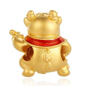 Moda de moda estilo lindo 24K oro duro oro puro pulsera en forma de vaca con cuentas joyería de oro de lujo - Product Image 2