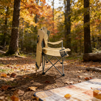 Chaise pliante de camping et de pêche avec auvent, accoudoirs et table, chaise portable pare-soleil pour plage, barbecue, pique-nique et loisirs