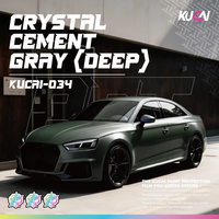 Film de protection automobile KUCAI PET Crystal Cement Gray (Deep) effet chrome, changement de couleur, vinyle automobile 1,52x17m
