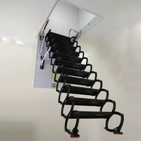 Échelle de levage d'escalier de grenier extensible invisible en métal à rétraction manuelle conception pliante intérieure et extérieure pour les villas chinoises