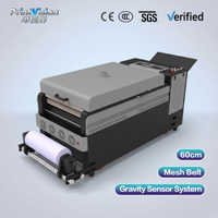 Machine à secouer la poudre PrintVision 60 cm avec bande en maille pour imprimante DTF 4 têtes, avec système de chauffage, refroidissement et enroulement