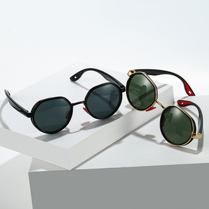 Kính mát thời trang cao cấp 3703 dành cho nam nữ, khung kim loại mạ bạc bóng, kiểu dáng độc đáo, tròng kính màu xanh đậm gradient, chất liệu quang học cao cấp - Product Image 2