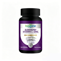 OEM Private Label Zwarte Vlierbes Vitamine C Zink Capsules 5-in-1 Immuunondersteunende Supplement Vitamine D3 Gember Veganistisch Volwassenen 120 stuks