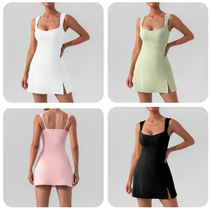 กระโปรงเซ็กซี่ใส่เล่นกีฬาใหม่สำหรับผู้หญิงชุดเล่นเทนนิสเสื้อเล่นกีฬาคอวีหนึ่งชิ้นสำหรับใส่กลางแจ้งแห้งเร็วเล่นโยคะเล่นกีฬา - Product Image 2