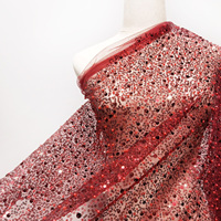 Nouveau style luxueux chic machine perlé brodé dentelle tissu avec paillettes et perles pour robe de mariée