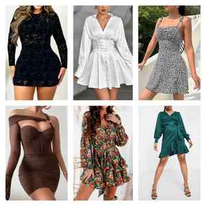 Vestido de Chifón Estampado con Cuello en V para Mujer, Ropa de Playa, Venta al por Mayor a Bajo Precio, Envío Aleatorio desde Inventario - Product Image 4