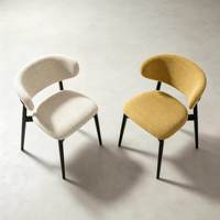 Chaises de salle à manger de style nordique moderne avec structure métallique, coussin rembourré confortable, écologiques, robustes, de haute qualité, pour la maison
