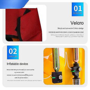 سترة حياة بحرية من نسيج أكسفورد + نايلون + من البولي يورثين الحراري حاصلة على شهادة CE معتمدة من سولاس للبالغين قابلة للنفخ التلقائي السريع 150N - Product Image 5