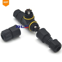 Connecteur extérieur IP68 3 broches 3 voies T distributeur borne vis fil led connecteur étanche circulaire