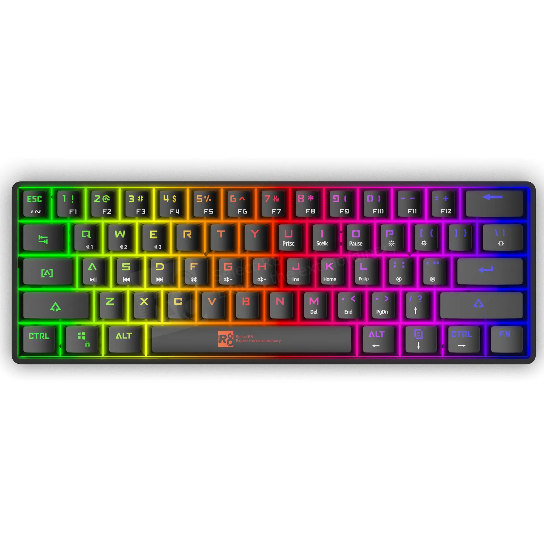 Factory Price 2021 New 61 Keys Mini Bt&USB Mechanical Keyboard with Type-c Interface Accept Customized Logo