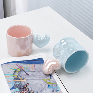 2024 New Pink 3d Liebe Griff Valentinstag Paare Tasse 15oz Home Breakfast Keramik Kaffeetassen - Product Image 4