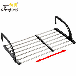 Multifunctional Plastic + stainless steel Telescopic wall-mount telescoping indoor clothes drying rack folding hanger