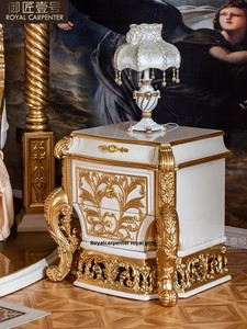 Letto Matrimoniale in <span class=keywords><strong>Legno</strong></span> <span class=keywords><strong>Massello</strong></span> Stile Palazzo Europeo 1,8m Set Camera da Letto di Lusso Stile Villa Francese in Vera Pelle per Camera Padronale Letto Nuziale - Product Image 5