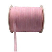 Ruban en velours rouge simple face OKAY VR-01 en nylon 100 % écologique, lavable, couleur unie, vente en gros