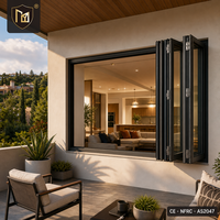 Fenêtre pliante résidentielle pour balcon, en aluminium à rupture de pont thermique 5+20A+5, faible émissivité, insonorisée, résistante aux ouragans, CE NFRC pour la maison
