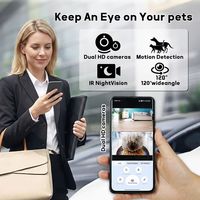 Distributeur intelligent de nourriture pour animaux à double objectif avec laser, distributeur automatique de nourriture pour chats et chiens 6L avec caméra 2K et alimentation programmée via application, pour aliments lyophilisés, double alimentation de secours