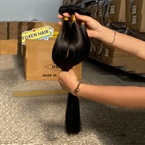 Pacote de extensões de cabelo com 13*4 Frontal Remy Cabelo Atacado na Índia Único Doador Humano Raw com Encerramento Duplo Desenhado Indiano