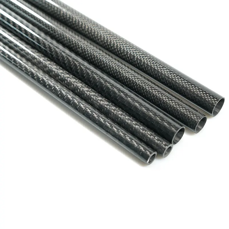 Factory customized 3K diagonal carbon fiber tube diameter 10MM to 60MM Toray pre impregnated carbon fiber round tube