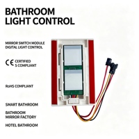 Miroir LED avec capteur tactile, interrupteur DC24V, fonction anti-buée, contrôleur de gradation à trois niveaux, intelligent, indice de protection IP54 pour miroir de salle de bain