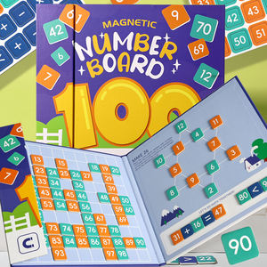 Nuevo diseño Montessori juguetes educativos 1-100 tablero de números para mayores de <span class=keywords><strong>2</strong></span> años niños niñas libros de matemáticas tempranas material didáctico aritmética - Product Image 1