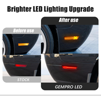 Lampu Penanda Samping Mobil Bentuk X Depan Belakang untuk Dodge Challenger 2008-2014 Charger Lampu Depan Amber Belakang Merah 4 Pcs