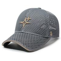 Casquette de baseball respirante en maille 100 % polyester pour homme, lot de 6, avec broderie feuille tendance, protection solaire