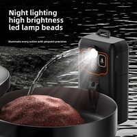 Pompe à eau électrique portable en plastique pour la pêche avec tuyau de 3m, éclairage intelligent à détection, pour usage extérieur, mélange d'appâts et oxygénation