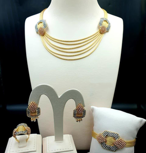 GDJWRI Set di Gioielli di Lusso in <span class=keywords><strong>Oro</strong></span> 24 <span class=keywords><strong>Carati</strong></span>, Set di Collane Placcate in <span class=keywords><strong>Oro</strong></span> Vero per Donne - Product Image 1