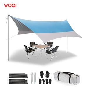 Bâche de camping imperméable Woqi 365x425cm carrée en polyester, auvent pare-soleil avec œillets pour la randonnée en plein air - Product Image 2