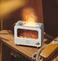 Difusor de aceite esencial único 2024 chimenea llama 3D simulada 7 colores altavoz de diente azul difusor de fragancia inteligente ultrasónico