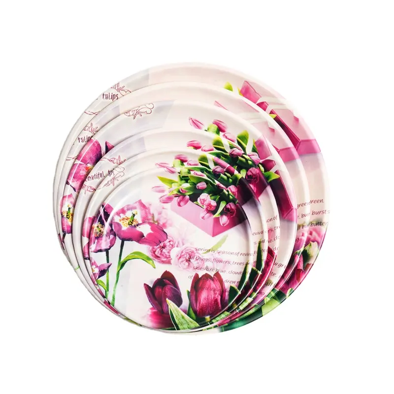 Custom print flower deco trinket tray romnantic tray