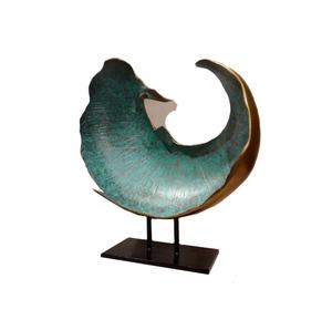 Sculpture abstraite en métal de poisson vert foncé artistique moderne d'usine personnalisée pour projet d'hôtel de résine de maison de <span class=keywords><strong>maquette</strong></span> décor à la maison - Product Image 1