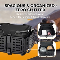 Caja Superior para Motocicleta de Aleación de Aluminio Estilo Blindado de 45L, Caja Trasera Impermeable para Motocicleta Eléctrica, Placa Base de Liberación Rápida Universal