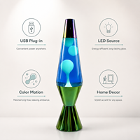 Lampe à lave LED contemporaine de taille moyenne, alimentée par USB, à brancher, design fusée, lumière décorative de nuit, CRI 90 élevé, lumières colorées pour la maison