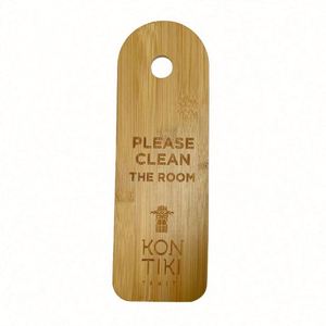 Custom Hotel Door Hanger Bamboo Wooden Label No Disturb Door Hang Tag - Product Image 2
