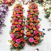 Chemin de table en plastique de luxe de haute qualité, fleurs artificielles, différentes couleurs, arrangement pour mariage, fête, demande en mariage, décoration d'événements