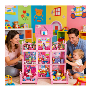 Casa de Muñecas de Lujo de Plástico con Balcón, Piscina, Tobogán, Ascensor y Muebles, Regalo para Niños - Product Image 5