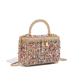 <span class=keywords><strong>Borsa</strong></span> <span class=keywords><strong>da</strong></span> <span class=keywords><strong>Sera</strong></span> con Strass e Perle, Manico in Cristallo, Doppia Cerniera, <span class=keywords><strong>Mini</strong></span> Clutch per Matrimoni e Feste - Product Image 2