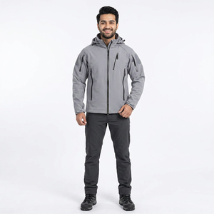 Vestes de sport softshell personnalisées, imperméables, confortables, pour la randonnée, avec fermeture éclair imperméable, capuche amovible, vente en gros - Product Image 1