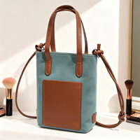 Petit sac à bandoulière esthétique Coquette avec garniture en cuir PU, mini sac fourre-tout en faux daim pour femmes, cadeau de Noël, vente en gros