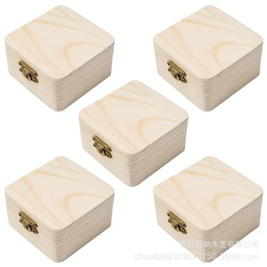 Caja de Almacenamiento de Madera Maciza, Cuadrada, de Pino, Sin Acabado, Hecha a Mano, para Regalos, Artesanías, Joyería - Product Image 2