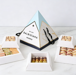 Nueva Caja Piramidal Personalizada para Comida Halal para Llevar, Caja para Aperitivos Árabes, Pastelería Dulce, Postre Kunafa, Empaque Piramidal para Platos de Aperitivos - Product Image 4