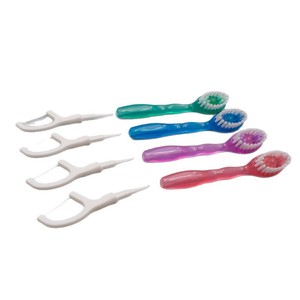 Brosse à dents de voyage mini, manuelle, à poils souples, pour adultes, avec fonction fil dentaire - Product Image 4