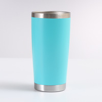 Mug de voyage isotherme en acier inoxydable à double paroi, noir moderne, 20 oz, avec logo personnalisé, revêtement poudré, écologique, pour cadeaux promotionnels