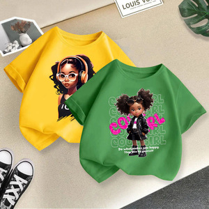 T-shirt d'été décontracté ample à col rond et manches courtes en coton anti-humidité avec imprimé dessin animé pour filles, nouveau style 2026 - Product Image 3