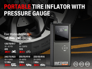 Xách tay 8000mAh 1700a xe nhảy khởi động ngân hàng điện với tích hợp 150PSI tốc độ cao Tire Inflator Boost <span class=keywords><strong>Car</strong></span> <span class=keywords><strong>Starter</strong></span> Kit - Product Image 4