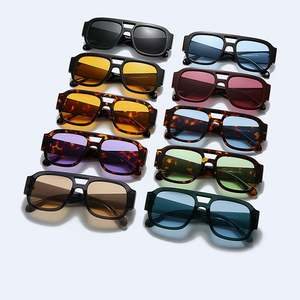 Gafas de Sol Cuadradas con Logotipo Personalizado, Estilo Vintage 2025, Lentes Anchas y Coloridas, Protección UV400, Doble Puente, para Hombre y Mujer - Product Image 5