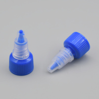 Usine OEM 18 20 24 28mm Bleu Plastique PP Bouche Vis Pointue Twist Top Off Distributeur Bec Bouchon pour Confiture D'encre Cheveux Gel Bouteille D'huile